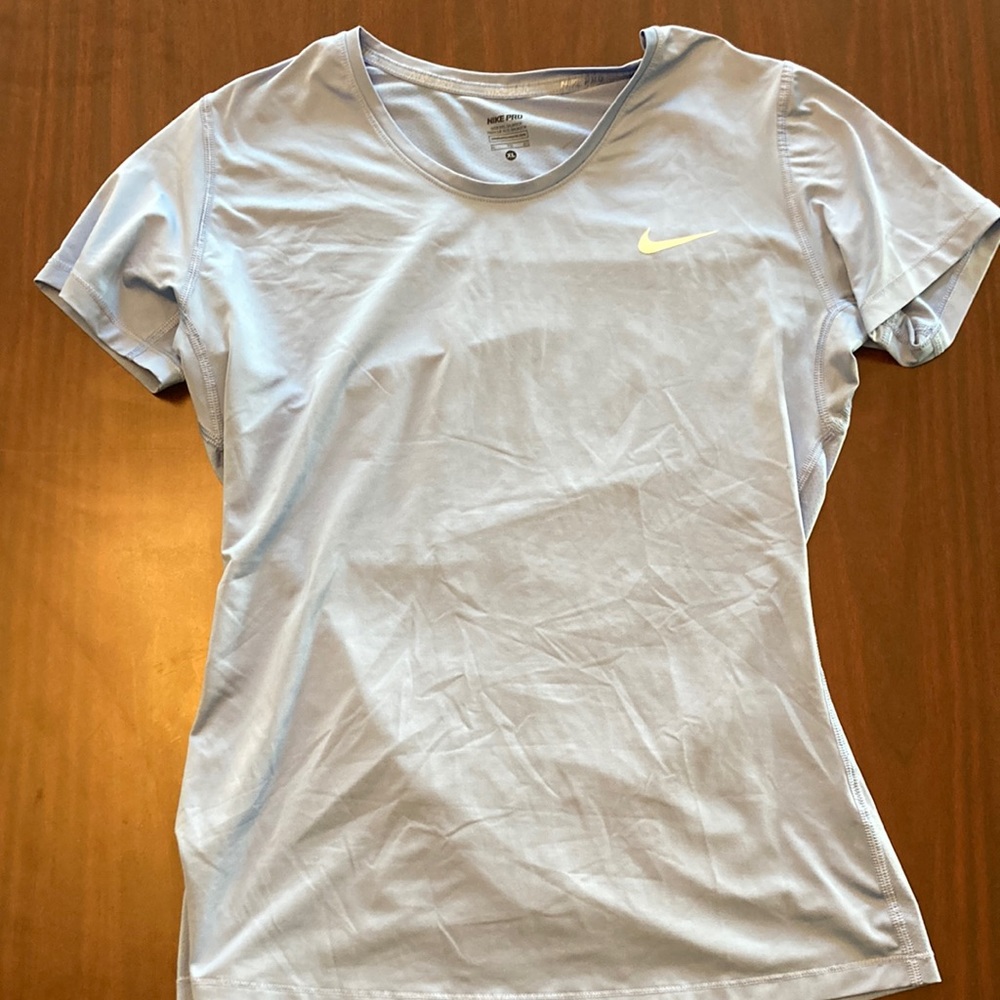 Nike Pro, XL, light blue athletic shirt.